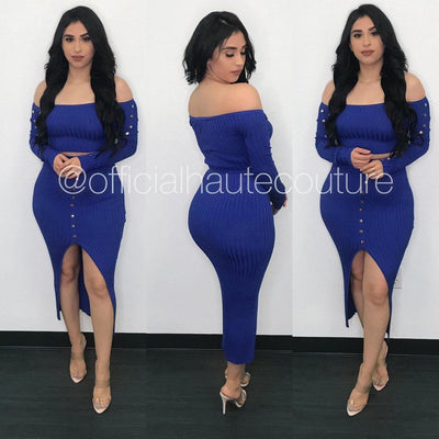 Salma Set-(Royal Blue) - Haute Couture