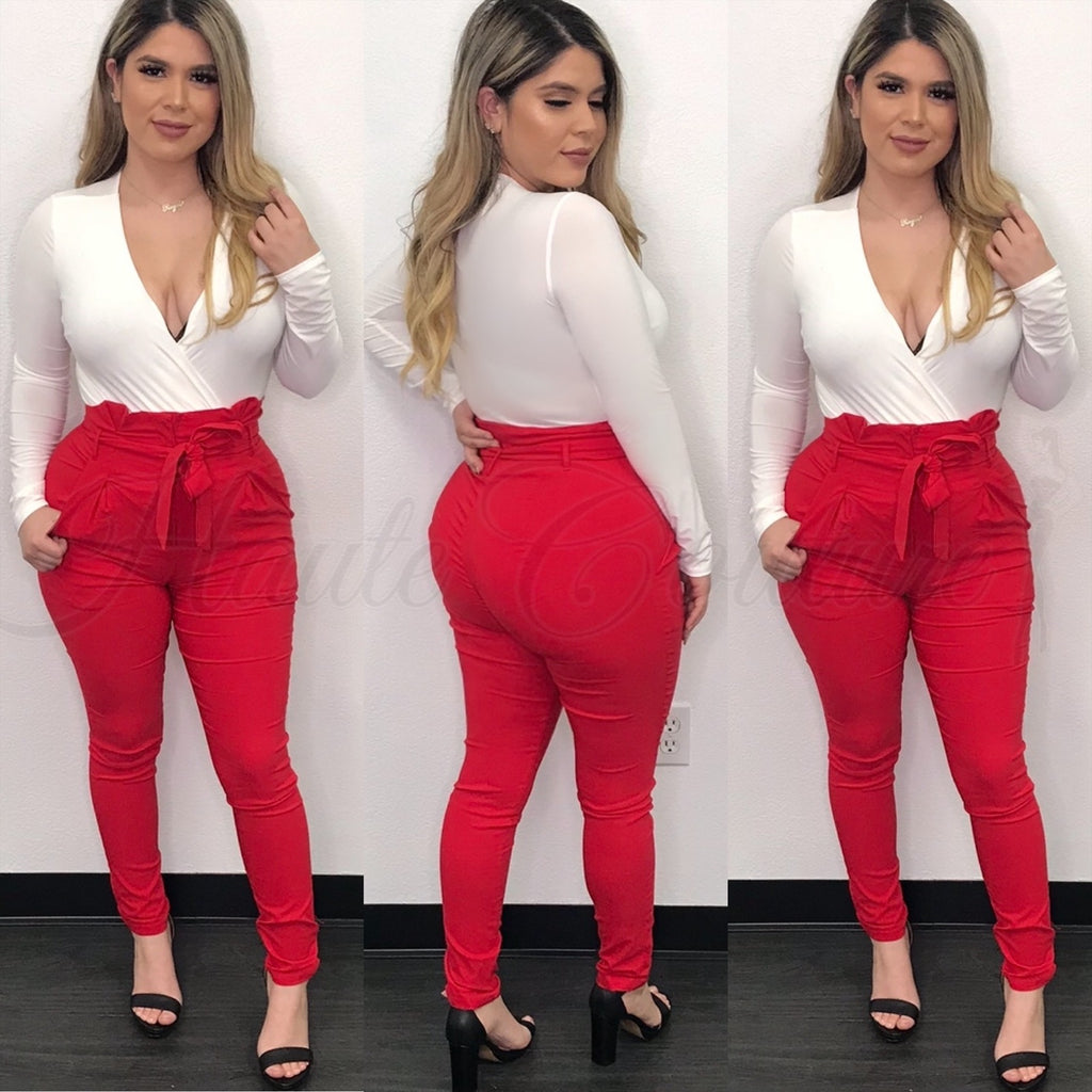 House on the Hill 大人 parent pants Red Alice + Olivia Dylan High-Waisted Wide-Leg Pants | Saks