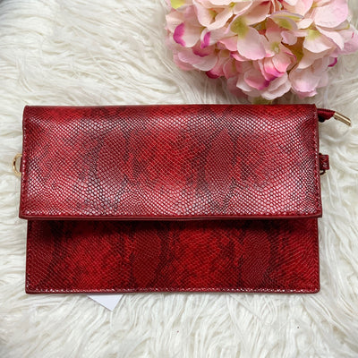 Snake Clutch-(Red) - Haute Couture